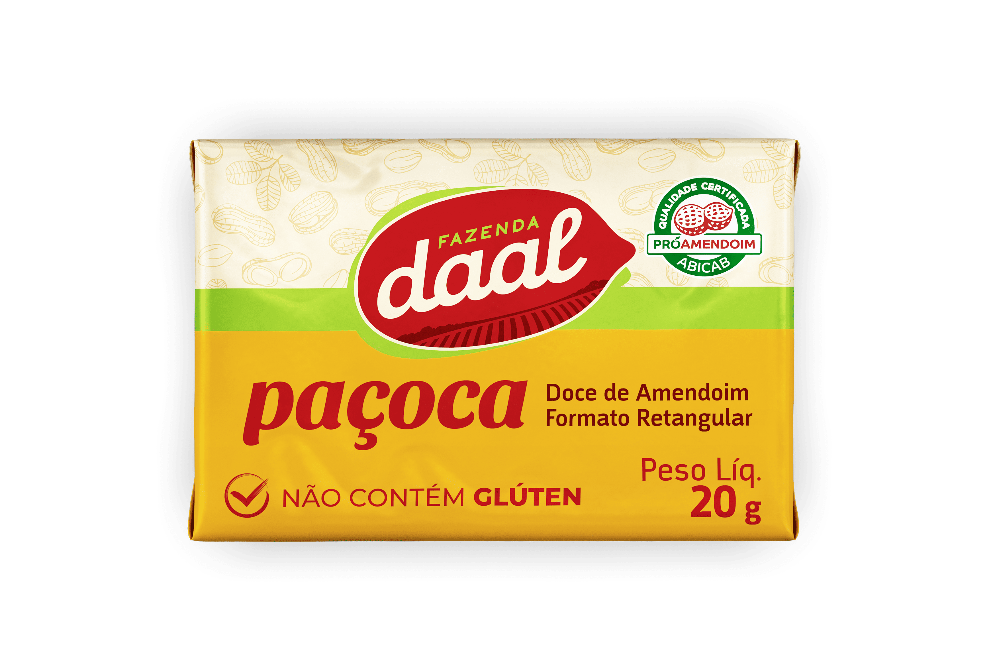 Embalagem Paçoca Quadrada - Formato Retangular 20 g