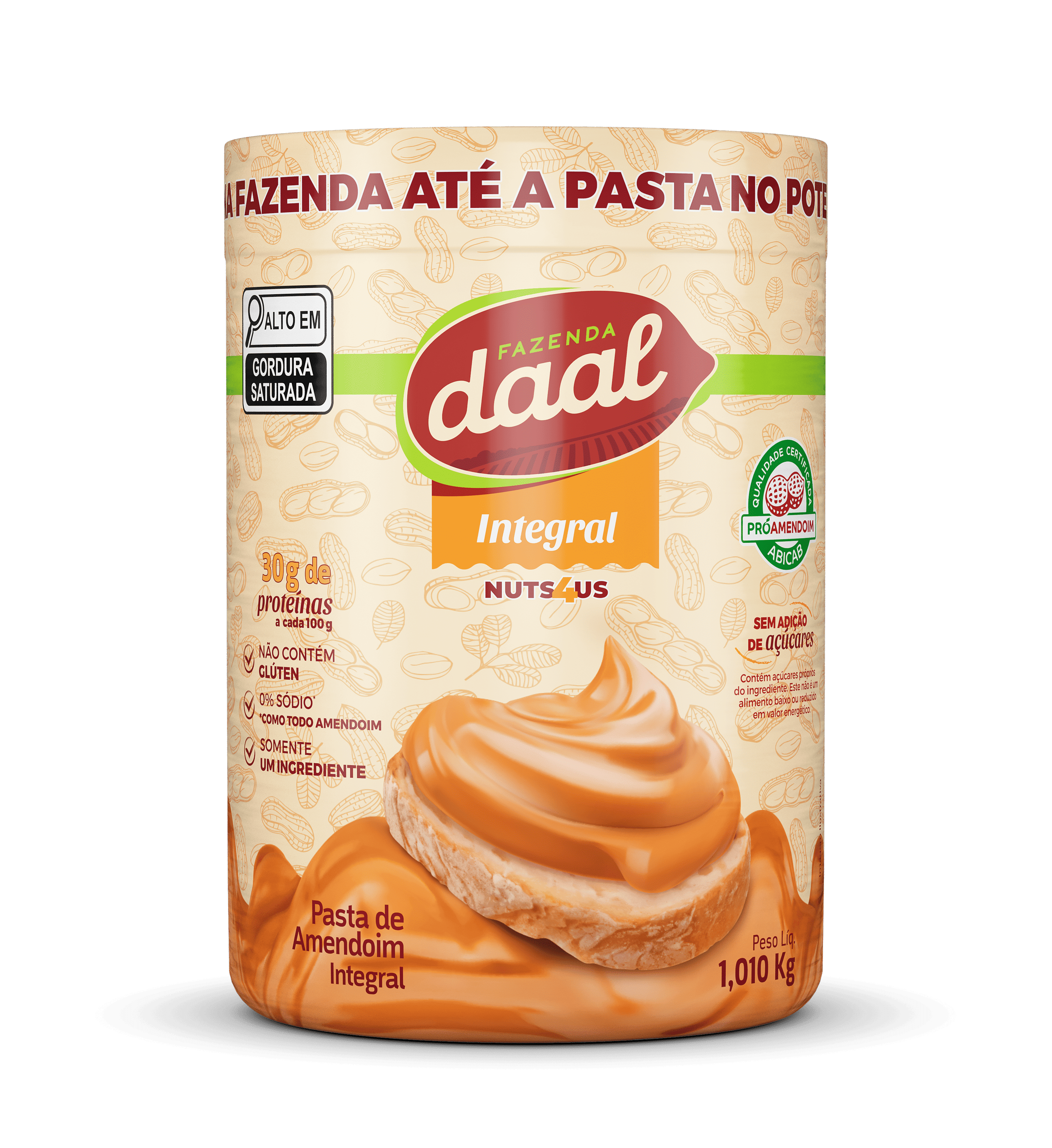 Embalagem Pasta de Amendoim Tradicional NUTS4US 1,010 kg